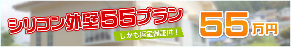シリコン外壁55プラン しかも返金保証付！ 55万円